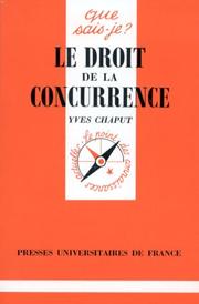 Le droit de la concurrence by Yves Chaput