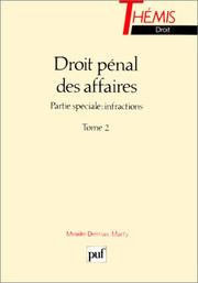 Cover of: Droit pénal des affaires