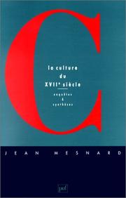 Cover of: La culture du XVIIe siècle by Jean Mesnard