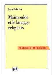 Cover of: Maïmonide et le langage religieux