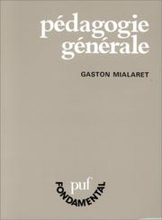 Cover of: Pédagogie générale