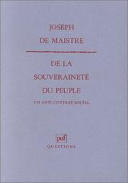 Cover of: De la souveraineté du peuple: un anti-contrat social