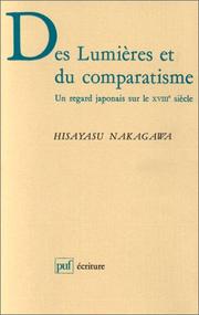 Cover of: Des lumières et du comparatisme by Nakagawa, Hisayasu