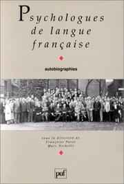 Cover of: Psychologues de langue franc̨aise: autobiographies