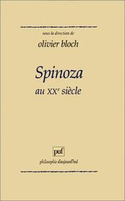 Cover of: Spinoza au XXe siècle: actes des journées d'études