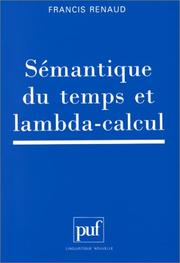 Cover of: Sémantique du temps et lambda-calcul