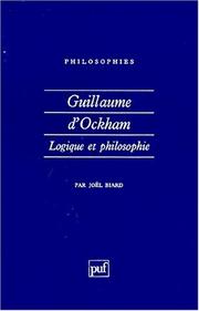 Cover of: Guillaume d'Ockham by J. Biard