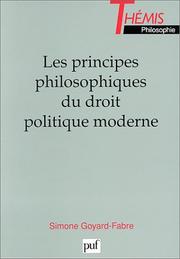 Cover of: Les principes philosophiques du droit politique moderne