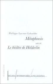 Cover of: Métaphrasis by Philippe Lacoue-Labarthe