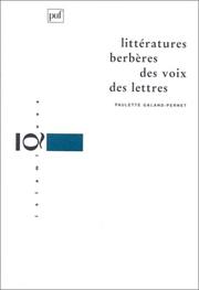 Cover of: Littératures berbères: des voix, des lettres