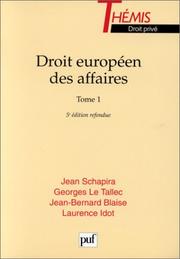 Cover of: Droit européen des affaires