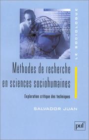 Cover of: Méthodes de recherche en sciences sociohumaines: exploration critique des techniques