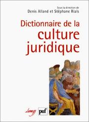 Cover of: Dictionnaire de la culture juridique