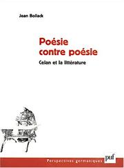 Cover of: Poésie contre poésie by Jean Bollack