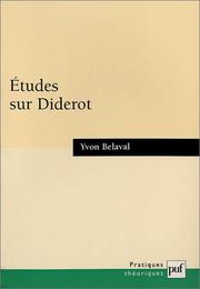 Cover of: Etudes sur Diderot