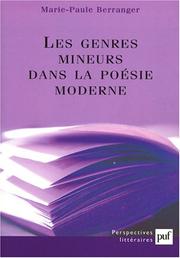 Cover of: Les genres mineurs dans la poésie moderne