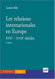 Cover of: Relations internationales en Europe : XVIIe et XVIIIe siècles, 3e édition