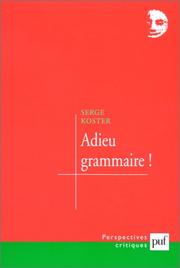 Cover of: Adieu grammaire!