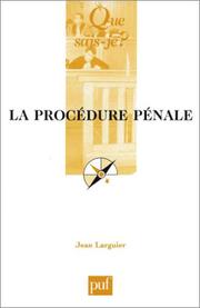 Cover of: La procédure pénale