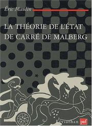 Cover of: La théorie de l'état de Carré de Malberg by Eric Maulin