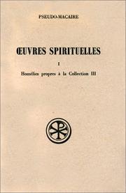 Cover of: Œuvres spirituelles by Macarius the Egyptian, Saint