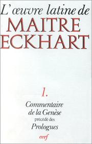 Cover of: L'euvre latine de maitre Eckhart