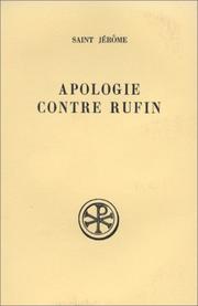Cover of: Apologie contre Rufin