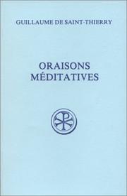 Cover of: Oraisons meditatives (Sources chretiennes)
