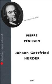Cover of: J.G. Herder: la raison dans les peuples