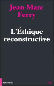 Cover of: L' éthique reconstructive