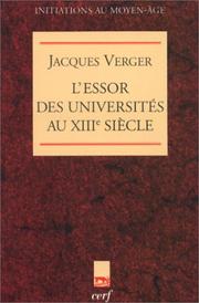 Cover of: L' essor des universités au XIIIe siècle by Jacques Verger