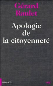 Cover of: Apologie de la citoyenneté by Gérard Raulet