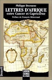 Cover of: Lettres d'Afrique, entre Cancer et Capricorne