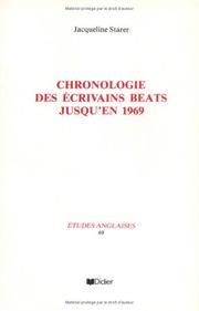 Cover of: Chronologie des écrivains beats jusqu'en 1969