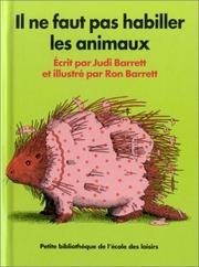 Cover of: Il ne faut pas habiller les animaux