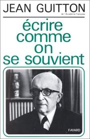 Cover of: Écrire comme on se souvient.
