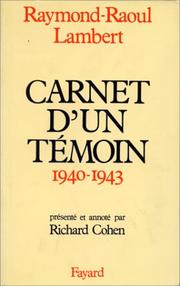 Cover of: Carnet d'un témoin: 1940-1943