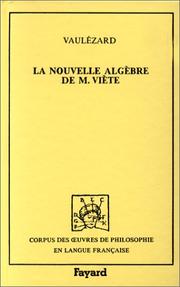 Cover of: La nouvelle algèbre de M. Viète: précédée de Introduction en l'art analytique