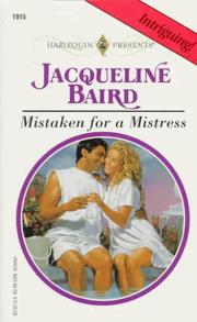 Cover of: Mistaken for a Mistress by Jacqueline Baird