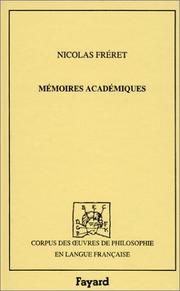 Cover of: Mémoires académiques by Nicolas Fréret