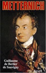 Cover of: Metternich by Guillaume de Bertier de Sauvigny