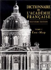 Cover of: Dictionnaire de l'Académie française.