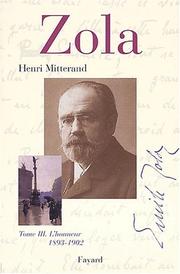 Cover of: Zola, tome 3  by Henri Mitterand