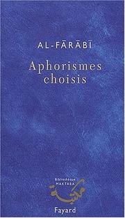 Cover of: Aphorismes choisis by Fārābī