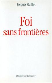 Cover of: Foi sans frontières