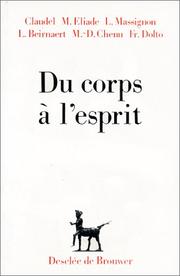 Cover of: Du corps à l'esprit