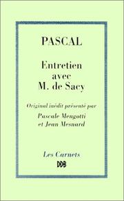Cover of: Entretien avec M. de Sacy sur Epictète et Montaigne: original inédit