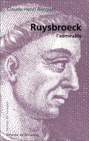 Cover of: Ruysbroeck, l'admirable