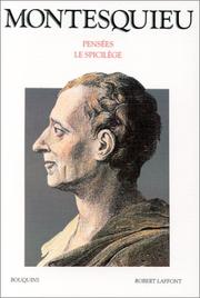 Cover of: Pensées by Charles-Louis de Secondat baron de La Brède et de Montesquieu