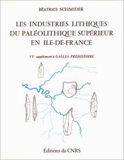 Cover of: Les industries lithiques du Paléolithique supérieur en Ile-de-France by Béatrice Schmider